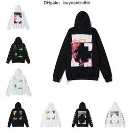 24ssHigh Quality Designer sweater hoodies mens hoodie Autumn Hoodies offs Pullover Sweatshirts Hip Hop Print whites Tops Labels Printing white 48RB