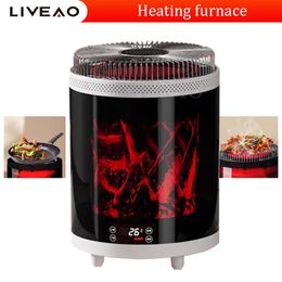 Simulation Flame Heater Household Energy Saving Power Saving Electric Heater Bedroom Living Room Warm Air Blower Fireplace