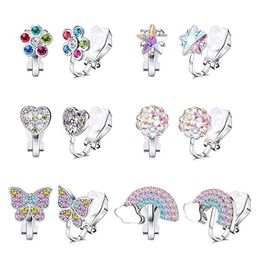 New Unicorn Ear Clip Cat Love Rainbow Children's Accessories Earrings