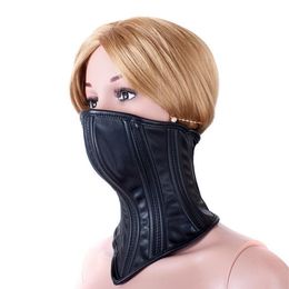 Deluxe Faux Leather Mask Collar Bondage Slave Fetish Adult Games Toy BT0293262Y