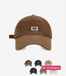 Designer Ball Caps High quality cap childrens letter cloth label washed cotton baseball cap mens and womens Korean version versatile soft top duckbill cap small face