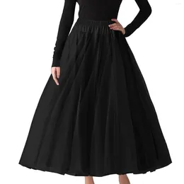 Skirts Tulle Skirt Women Midi Retro High Waist Tutu Long Dress Underskirt Fancy Costumes Lace Bed