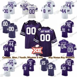 Custom S-6XL College Kansas State Wildcats Football Jerseys 18 Will Howard 31 DJ Giddens Avery Johnson 9 Treshaun Ward 2 Jake Rubley 26 Anthony Frias II 0 Jadon Jackson