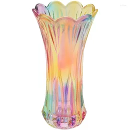 Vases Glass Colorful Vase Flower Decor For Home Dining Table Living Room Office Wedding Holiday Party Handmade