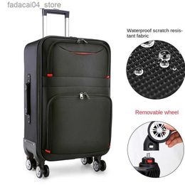 Suitcases 30 Large Capacity Black Luggage Waterproof Durable Trolley Case Oxford Cloth Detachable Spinner Wheel 20 Password Suitcase Q240115