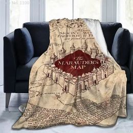 Ai Weier Extra Soft I Like Exercise Marauders Map Throw Blankets Sherpa Flannel Travel Blanket Wearable Large 240115