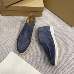 LP Loafers Designer loro piano Shoes loro shoes Open Walk Suede Shoes man Women Leather Shoes Men's High Top Slip on Casual Walking Flats Classic Ankle Boot shoeYQ84