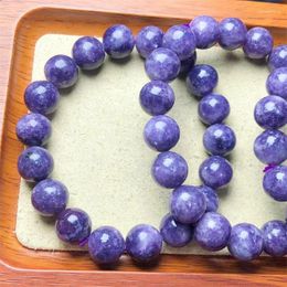 Link Bracelets Natural Lilac Purle Mica Bracelet Jewelry For Woman Man Fengshui Healing Wealth Beads Crystal Gift 1pcs 10MM