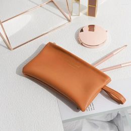 Cosmetic Bags Wash Bag PU Leather Letter Lipsticks Purse Wallets Toiletry Zipper Makeup Korean Coin Women