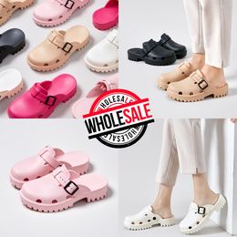 buckle designer slides sandals platform slippers mens womens white pink waterproof shoes nursing hospital 36-41