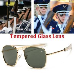 2021 New Fashion Pilot Sunglasses Men Brand Designer American Army Optical AO Sun Glasses For Male UV400247M