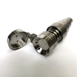 Universal Domeless 6 in 1 Titanium Nails with Carb Cap Lids GR2 TI Nail Glass Bongs Water Pipes Dab Rigs Tools 10mm 14mm 18mm Joint Male and Female