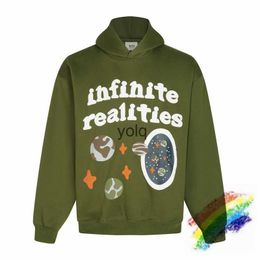 Men's Hoodies Sweatshirts Infinite Realities BROKEN PLANET Hoodie For Men Women Oversized Casual Green Pullovers Hoodedyolq