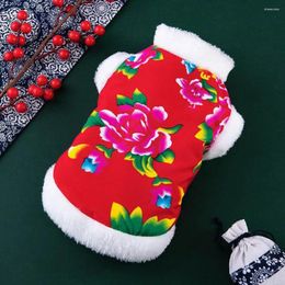 Dog Apparel Pet Clothes Stylish Flower Print Cotton Coat For Dogs Cats Comfortable Winter Clothing Pets Supplies Autumn