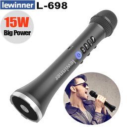 Microphones Lewinner L698 Professional Microphone 15W Karaoke Portable Wireless Bluetooth Speaker for iOS/Android