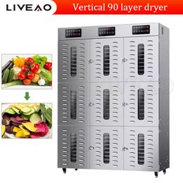 220V Electric Food Dehydrator Machine 90 Layers Meat Tea Vegetable Fruit Dryer Fish Drying Machine Stainless Steel