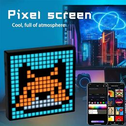 LED Pixel Display APP Control Programmable Night Light DIY Text Pattern Animation For Home Decoration Bedroom Game Room Bar 240113