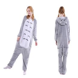 Totoro Pajama caroset Onesies Unisex Animal Cartoon Pajama Set Women Men Cosplay Costume Totoro Chinchilla Onesie Sleepwear319l