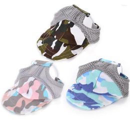 Dog Apparel Camouflage Pet Hat Sunscreen Baseball Cap Outdoor Sports With Ear Holes Adjustable For Small And Medium Dogs