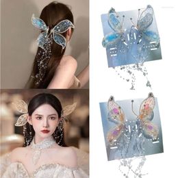 Hair Clips Fairy Ear Headwear Crystal Hairpin Butterfly Fringe Side Clip Delicate Bridal 40GB