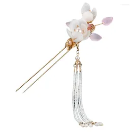 Hair Clips Ethnic Style U Shaped Chinese Stick With Hypoallergenic Alloy Flower Tassel Chopsticks For Cheongsam Han Clothes Dress