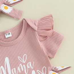 Clothing Sets Baby Girl Summer Clothes Mama Mini Romper Flowers Bloomers 3Pcs Infant Short Drop Delivery Kids Maternity Ottg2