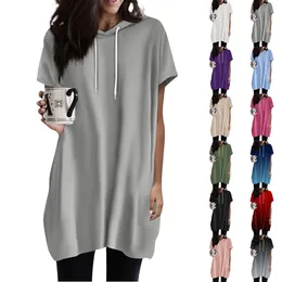 Women's T Shirts Hoodies Casual Short Sleeve Fashion Print Tunic Tops With Pockets Fashionable Slim-Type Pullover Coquette