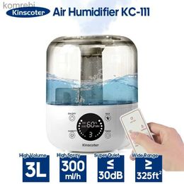 Humidifiers KINSCOTER Air Humidifier Wall Plug 220V 110V Electric Humidifier Large Mist Volume 3L Aroma Diffuser Remote Control TimerL240115