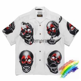 Men's Casual Shirts 2023ss WACKO MARIA Shirt Men Women Top Version Skull Japan Hawaiian Shirts Teeephemeralew
