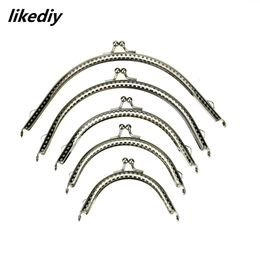 20 PcsLot 5 Sizes Glossy Silver Basic Arch Metal Purse Frame Kiss Clasp Lock DIY Bag Accessories 85105125155185CM 240115