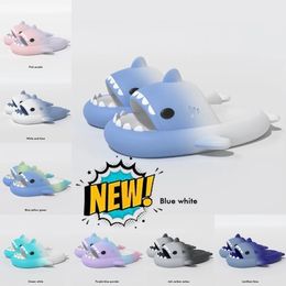 Women Sandles Summer Home Shark Designer Slippers Anti-skid EVA Solid Color Couple Parents Outdoor Cool Indoor Household Funny Shoes Size 36 68