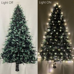 4.9x2.5Ft Christmas Tree Tapestry Wall Hanging With 10M 100LED LED string Lights For Door Cover Home Bedroom Backdrop Xmas Decor 240115