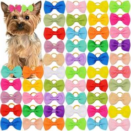 Dog Apparel 100pcs Bows Pet Hair Accessories Cute Rubber Bands Products For Small Dogs