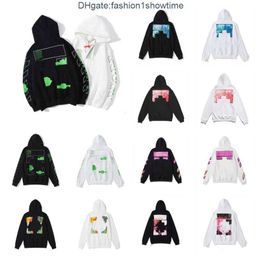 Designer Hoodie High Quality Men's and Women's Designers Back Printed Clothing Top Long Sleeve Pullover white black Couple Offs Sweater U4QV