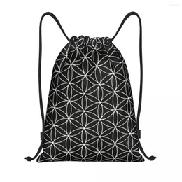 Shopping Bags Trendy Sacred Geometry Flower Of Life Drawstring Backpack Women Men Gym Sport Sackpack Portable Mandala Training Bag Sack