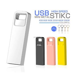 USB Flash Drives JASTER New Metal U Disc 64GB Waterproof Pendrive 32GB USB 2.0 8GB Flash Drive 16GB Memory Stick External Storage Business gift