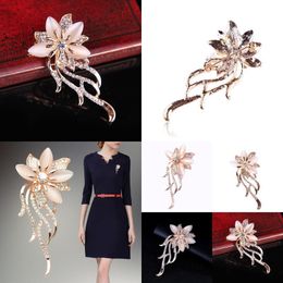 Pins Brooches Blue House Fashion Bauhinia Opal Womens Brooch Cor Pin Accessories Drop Delivery Otqai