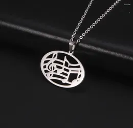 Pendant Necklaces 1PC Music Note Necklace Treble Clef Staff Choker Clavicle Chain Artist Concert Jewellery Gift F1487