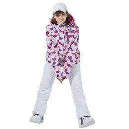 Snowboarding Suit Sets for Women Waterproof Windproof Outdoor Clothing Ski Jacket Strap Snow Pant Winter Outfit 240116