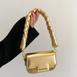 Evening Bags Top Brand Women Small Shoulder 2024 Laser Leather Mini Crossbody Bag Designer Handbag Luxury Lady Lipstick Satchel