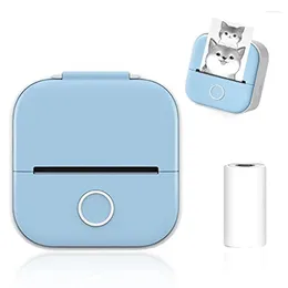 Portable Instantly Sticker Printer Maker Pocket Thermal Durable (Blue)