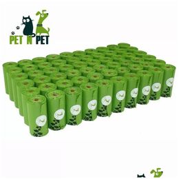 Trash Bags Pet Biodegradable Dog Trash Bags Poop Supplies Eco-Friendly 1080 Counts Black Waste Unscented Clean Garbage Bolsas Wholesal Dhawo