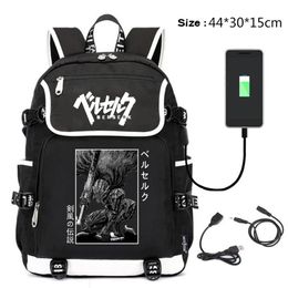 Bags Anime Berserk Guts Girl Boy Kids Book Backpack Student School Shoulder Bag Pencil Bag Set Teenager Travel Rucksack