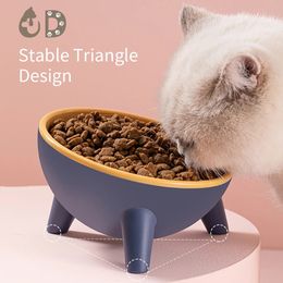 Pet Cat Bowl Water Food Feed Dog Bowls 15° Inclination NonSlip Triangle Stand Cats Feeder Feeding For Accessories 240116