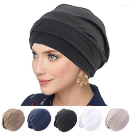 Berets European Cross Muslim Underscarf Inner Tube Cap Islamic Eid Prayer Hijab Bottom Hat Headwear Arab Women Wrap Headscarf Turban