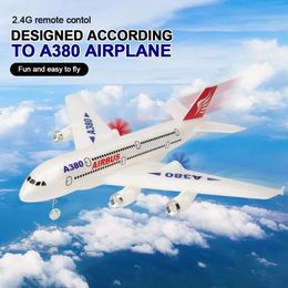 Airbus A380 RC Aeroplane 24G Fixed Wing Boeing 747 Remote Control Aircraft Outdoor Plane Model Toys for Children Boys 240115