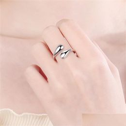 Cluster Rings Ring Cool Designer Simple Minimalist Spoon Gold 925 Sterling Sier Adjustable Dainty For Women Trendy Elegant Jewellery Gi Dhifb