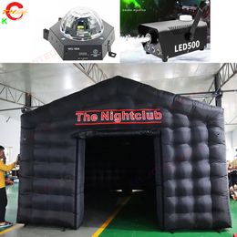 7x5m 23x16.4ft Outdoor Activities Free Air Ship Custom Inflatable Disco Light Nightclub Tent Black Party Cube Bar Tent Inflatable Night Club Tent With Fog Machine