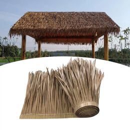 Decorative Flowers Palm Thatch Roll Blinds 39x20 Inch Decorate Straw Roofing Panel Roof Hut For Bar Huts Fence Decoration