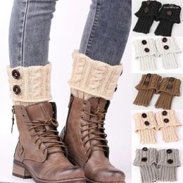 Women Socks Woolen Europe And America's Short Button Fried Dough Twists Leg Sleeve Warm Knee Protector Women's Foot